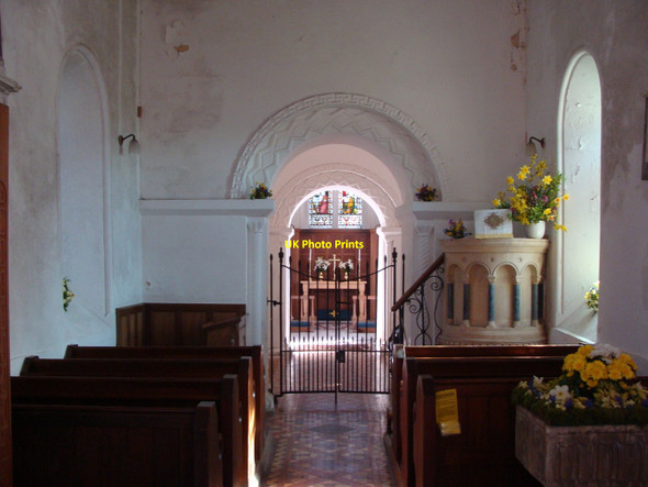 Photo 6"x4" Christon Church interior at Eastertide Christon c2010