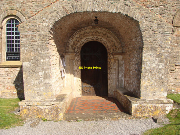 Photo 6"x4" Porch and door, south side, Christon church Christon c2010