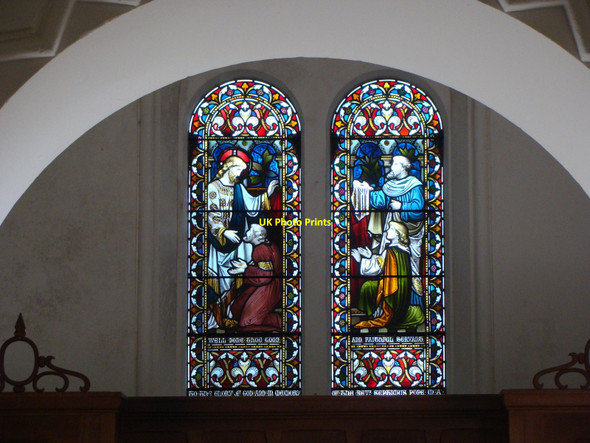 Photo 6"x4" Christon church - East window Christon c2010
