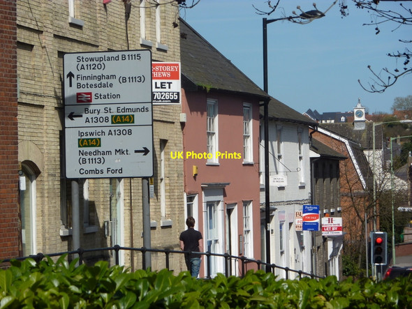 Photo 6"x4" Station Road West towards the junction Stowmarket c2010