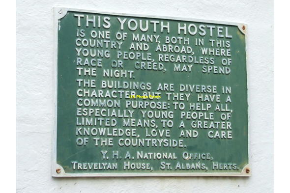 Photo 6"x4" Youth Hostel Plaque Castle Hedingham c2010
