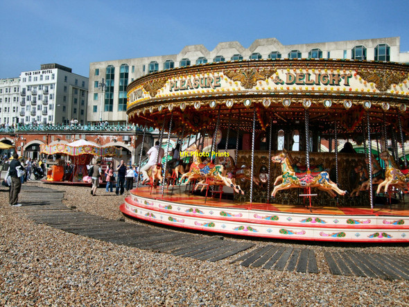 Photo 6"x4" Carousel on Brighton Beach Kemp Town c2010