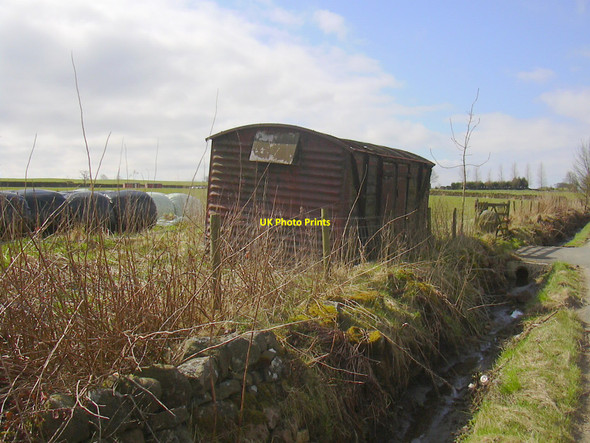 Photo 6"x4" Railway Goods Van, Skipton Old Road Spring Green c2010
