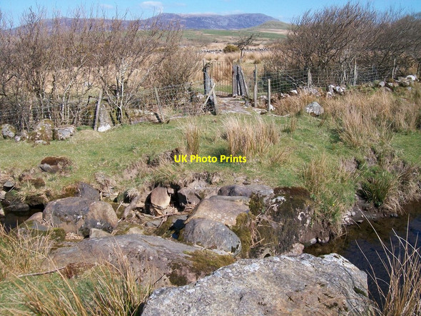Photo 6"x4" The twin footbridges over Afon-ddu viewed from the south Golan c2010
