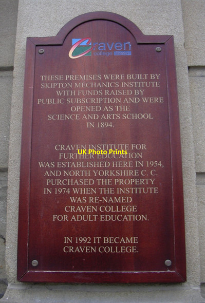 Photo 6"x4" Plaque, Craven College, Skipton Skipton c2010