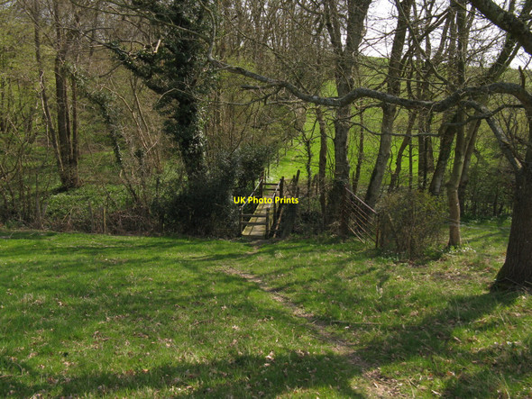 Photo 6"x4" Footbridge over stream near Olives Wood Five Ash Down c2010