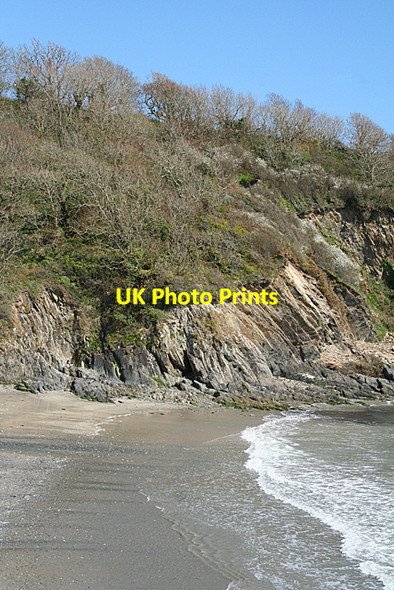 Photo 6"x4" Fowey: beach at Polridmouth Fowey c2010