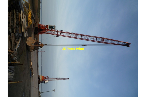 Photo 6"x4" Quayside Cranes at Old Ferry Wharf, Barrow Haven Barrow Haven c2010