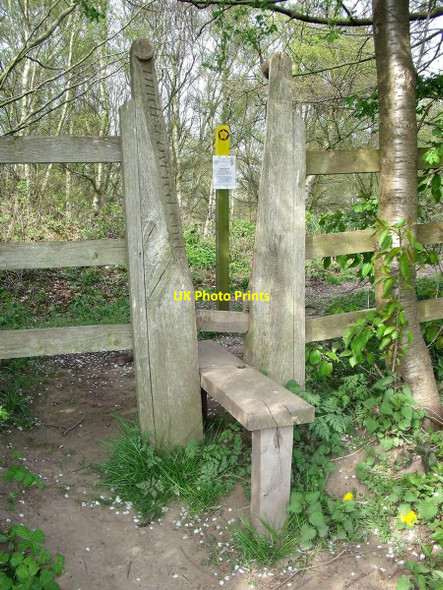 Photo 6"x4" Inscribed stile on the Staunton Harold Estate Scotland\/SK3822 c2010