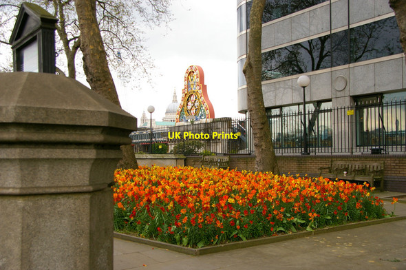 Photo 6"x4" Flowerbed, London SE1 London c2010