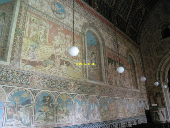 Photo 6"x4" St. Michael's church, interior , north wall Garton-on-the-Wolds c2009