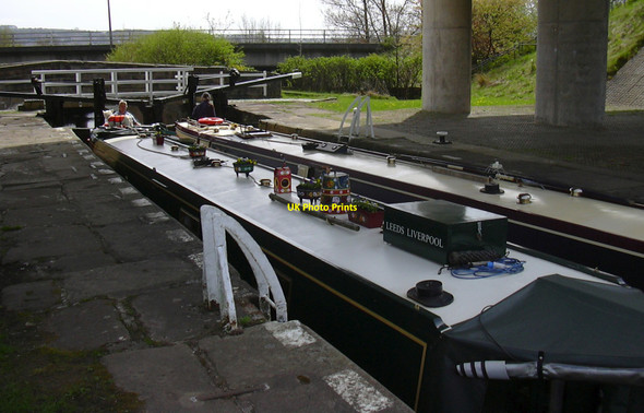 Photo 6"x4" Pair of Barges, Barrowford Locks, Pendle, Lancashire Barrowford c2010
