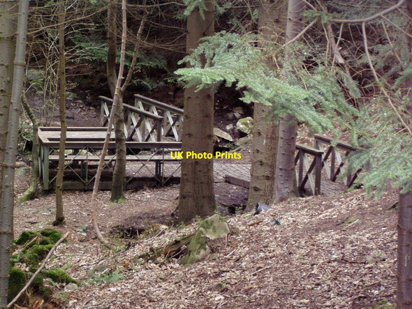 Photo 6"x4" Bridge and viewing platform Chapel of Stoneywood c2010