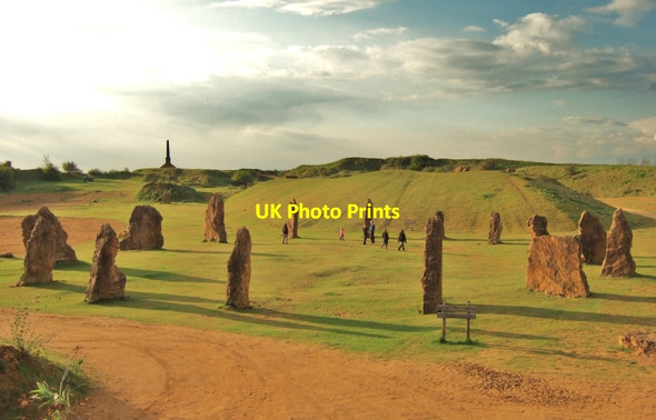 Photo 6"x4" Ham Hill Country Park: Commemorative Millennium Ham Stone Circle Stoke Sub Hamdon c2010