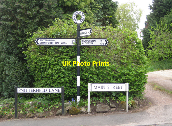 Photo 6"x4" Road junction, Norton Lindsey Norton Lindsey c2010