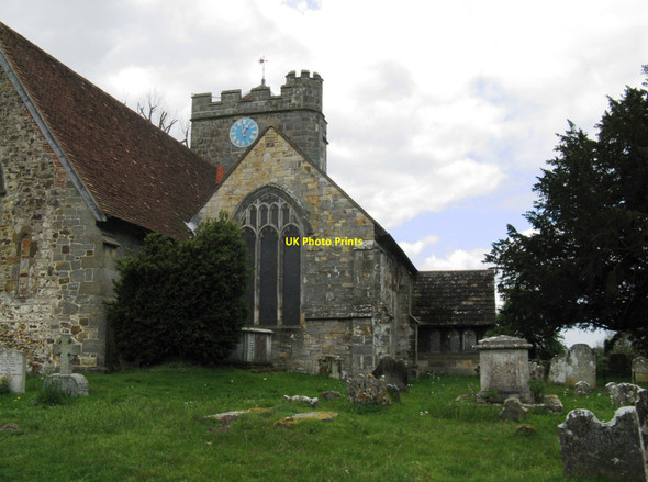 Photo 6"x4" Tower clock on All Saints church Waldron c2010