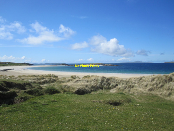 Photo 6"x4" Glassillaun: the beach looking west, with 2 walkers Glassillaun c2010