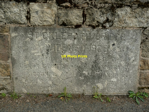 Photo 6"x4" A plaque on Sticklepath Bridge on the river Taw Ramsley c2010