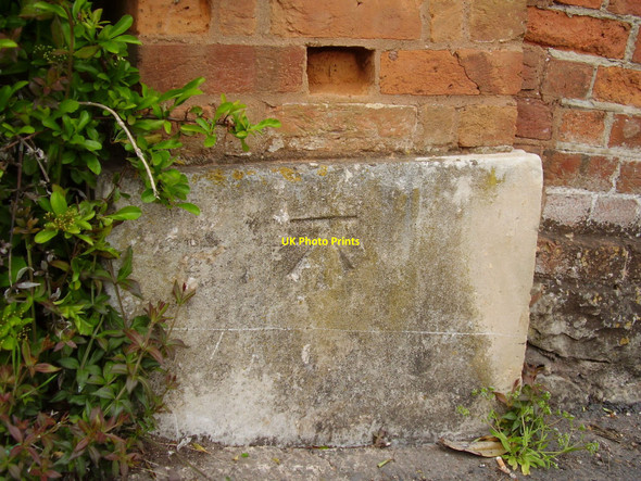 Photo 6"x4" Red walls Bench Mark Sidmouth c2010