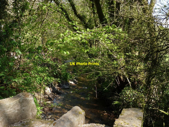 Photo 6"x4" The view downstream from Bugford Bridge on the River Yeo Bugford c2010