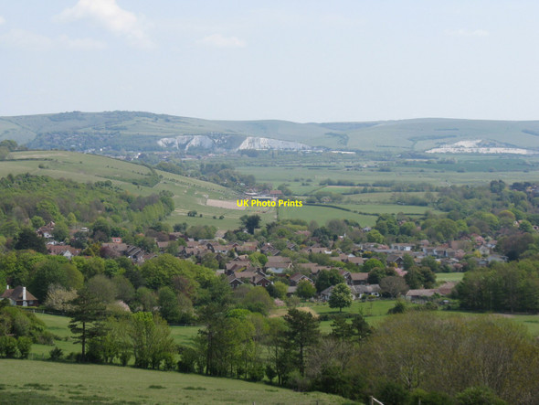 Photo 6"x4" Hillside view of Kingston village Kingston near Lewes c2010