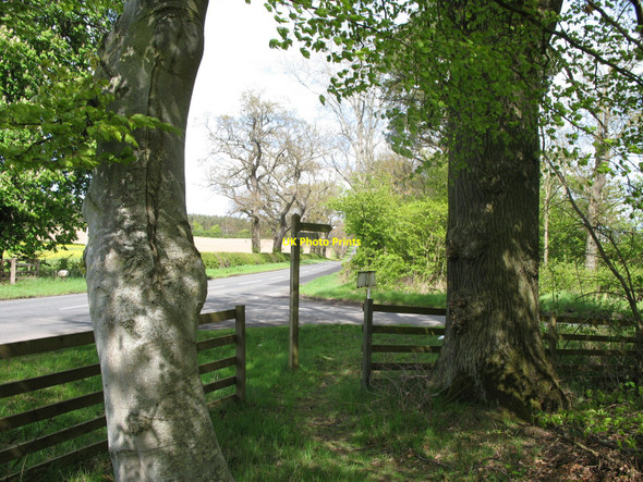 Photo 6"x4" Road Junction and Footpath Sign Maxton\/NT6130 c2010