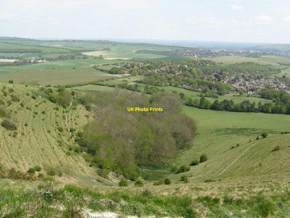 Photo 6"x4" Terraced bowl above Kingston Kingston near Lewes c2010