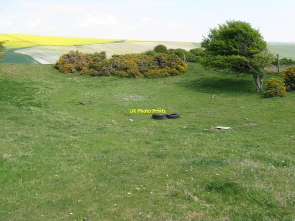 Photo 6"x4" Dried up dew pond on High Hill Woodingdean c2010