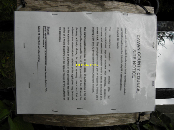 Photo 6"x4" Site notice, Mayhill Redhills\/H4416 c2010