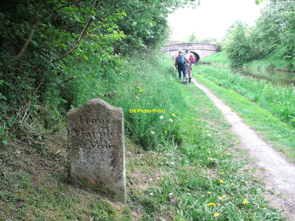 Photo 6"x4" Stone milepost on Macclesfield Canal Congleton c2010
