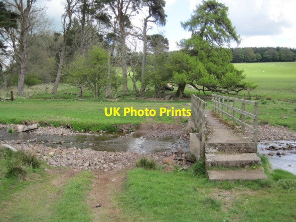 Photo 6"x4" Ford and Footbridge, Scrainwood Burn Scrainwood c2010