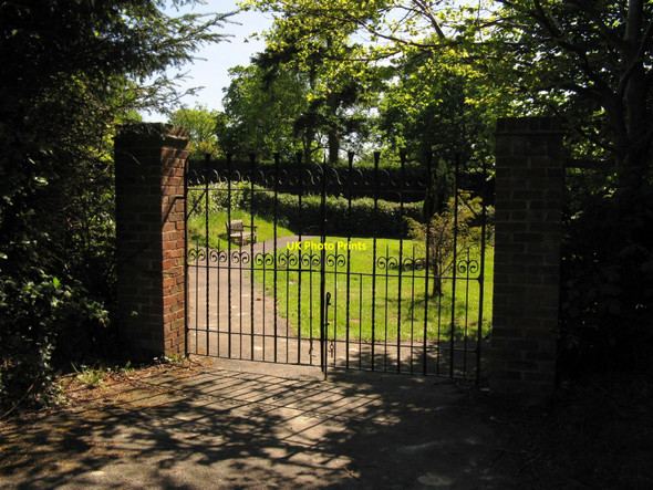 Photo 6"x4" Iron gates to graveyard at St Mark the Evangelist church Hadlow Down c2010