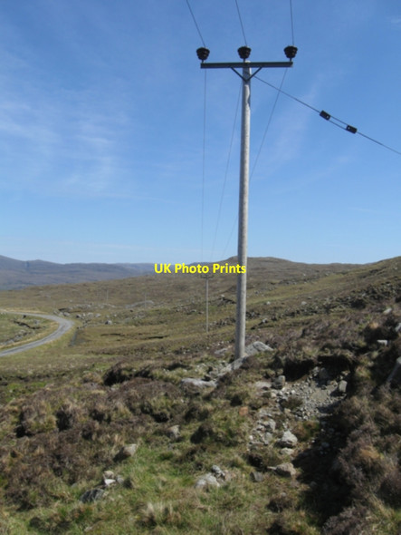 Photo 6"x4" Line of power cables below Sgaoth \u00c3\u0080ird Bun Abhainn Eadarra c2010