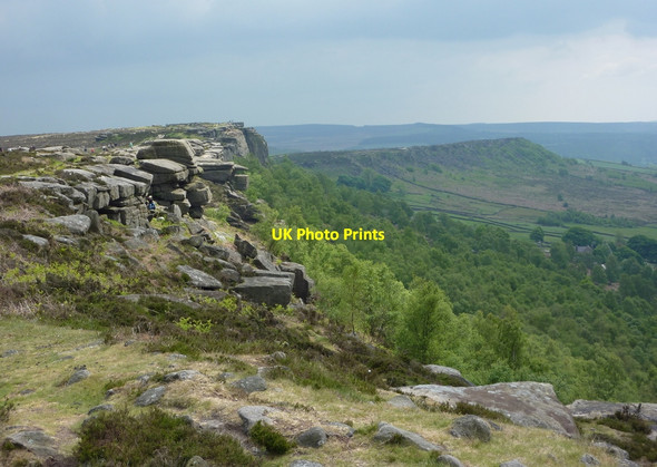 Photo 6"x4" View southeast along Curbar Edge Calver Sough c2010