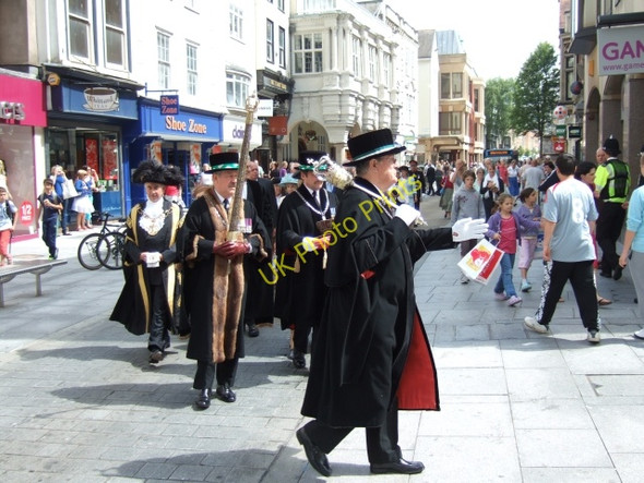 Photo 6"x4" Exeter High Street with a civic procession Exeter c2009