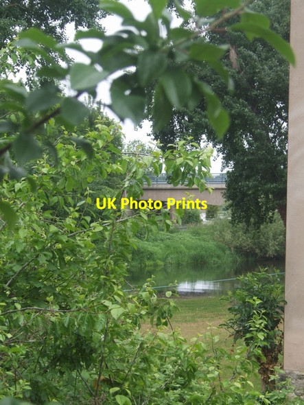 Photo 6"x4" A glimpse of the river and bridge at Cavendish Bridge Cavendish Bridge c2010
