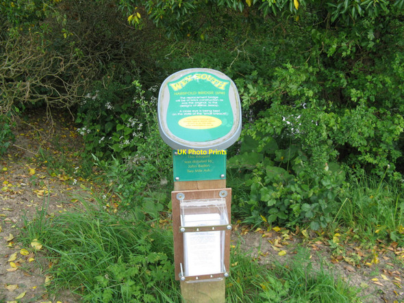 Photo 6"x4" Information post at the site of the former Harsfold Bridge which crossed the Arun canal Adversane c2010