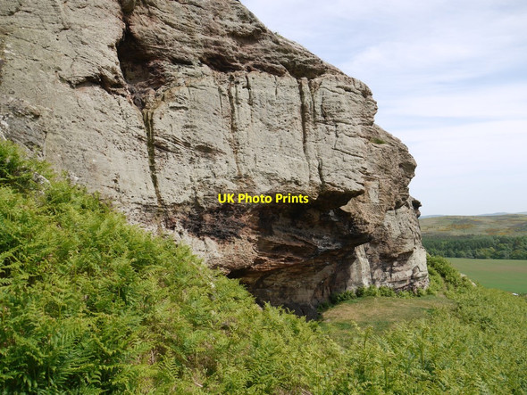Photo 6"x4" Goats Crag rock shelter Ford Hill\/NT9537 c2010