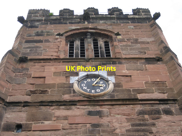 Photo 6"x4" Cheadle: St Mary's Church clock, south face Cheadle\/SJ8688 c2010