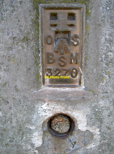 Photo 6"x4" Trig Point flush bracket on Brean Down Brean c2009