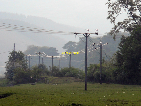 Photo 6"x4" First Light on the West Bold Power Lines Walkerburn c2010