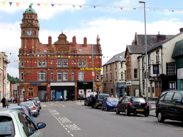 Photo 6"x4" High Street and Clock Tower, Newtown, Powys Newtown\/Y Drenewydd c2010