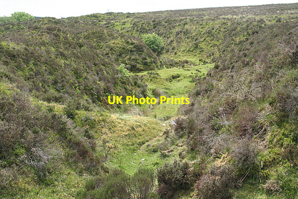 Photo 6"x4" North Bovey: gullies above Vitifier Mine Heathercombe c2010