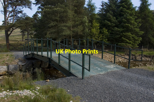 Photo 6"x4" Metal bridge over the Marshaw Wyre Tarnbrook c2010