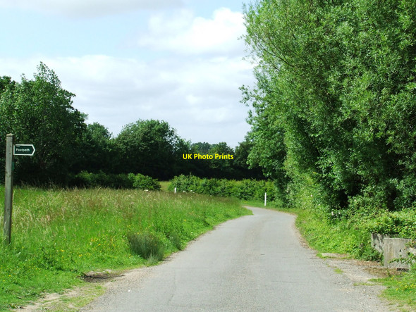 Photo 6"x4" Footpath and Country Road Bedfield c2010