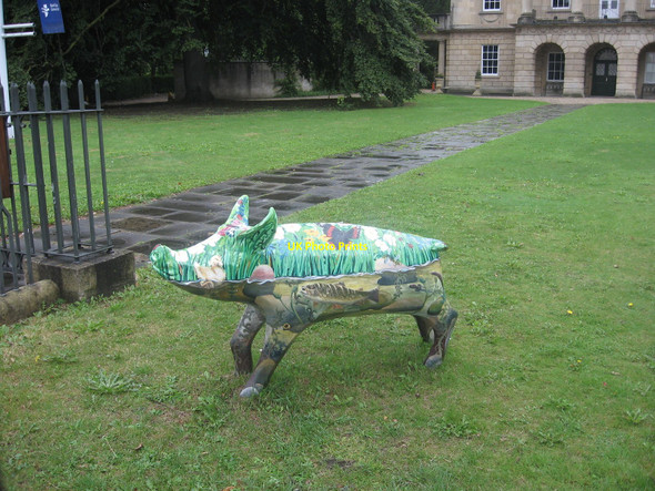 Photo 6"x4" Pig by the Museum Path Bath\/ST7464 c2008