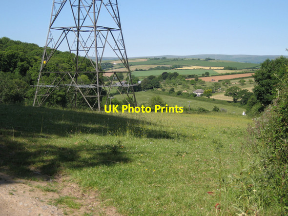Photo 6"x4" Pylon west of Woodland Wotton Cross\/SX8069 c2010