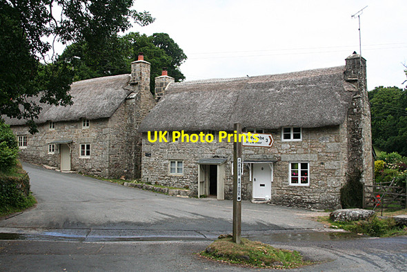 Photo 6"x4" Widecombe in the Moor: cottages at Forder Bridge Higher Dunstone c2010