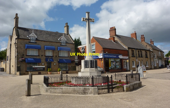 Photo 6"x4" Memorial and shops in Bolsover Bolsover c2010