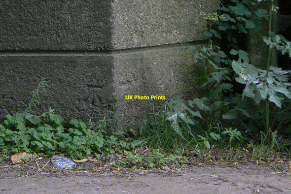 Photo 6"x4" Bench mark on the bridge Hucknall c2010